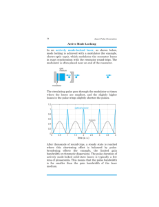 Active Mode Locking In an actively mode-locked laser, as