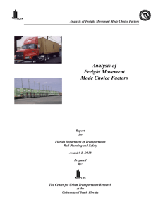 Analysis of Freight Movement Mode Choice Factors