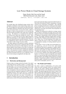 Low Power Mode in Cloud Storage Systems