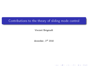 Quelques contributions à la théorie de la commande par modes