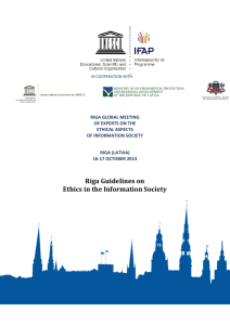 Riga Guidelines on Ethics in the Information Society