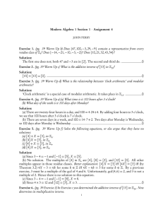 Modern Algebra 1 Section 1 · Assignment 4 Exercise 1. (pg. 39