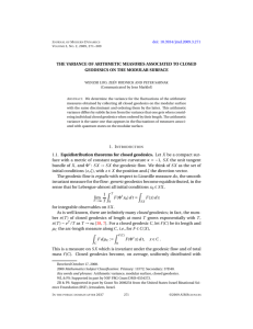 The variance of arithmetic measures associated to closed geodesics