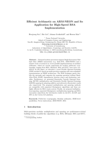 Efficient Arithmetic on ARM-NEON and Its Application for High