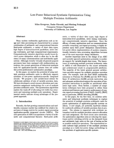 Low-Power Behavioral Synthesis Optimization Using Multiple