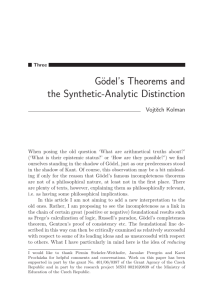 Gödel`s Theorems and the Synthetic