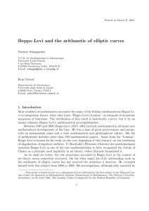 Beppo Levi and the arithmetic of elliptic curves