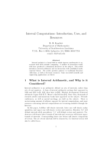 Interval Computations: Introduction, Uses, and Resources 1 What is