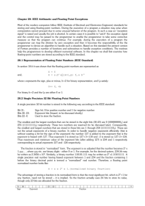 Chapter 20: IEEE Arithmetic and Floating Point Exceptions Most of