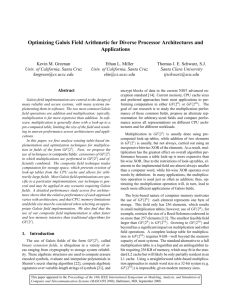 Optimizing Galois Field Arithmetic for Diverse Processor