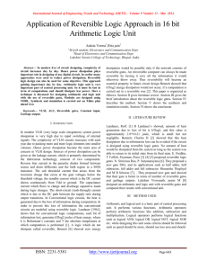 Application of Reversible Logic Approach in 16 bit Arithmetic Logic