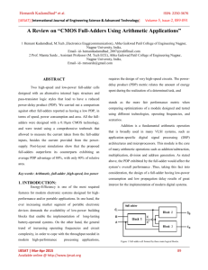 A Review on “CMOS Full-Adders Using Arithmetic Applications”