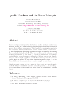 p-adic Numbers and the Hasse Principle