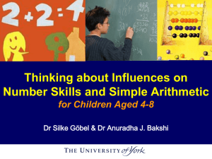 Thinking about Influences on Number Skills and Simple Arithmetic