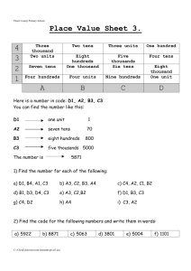 Place Value Sheet 3.