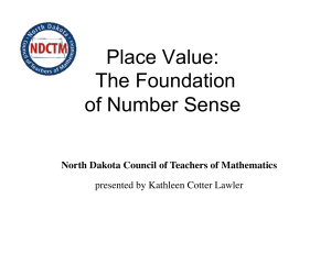 Place Value NDCTM - RightStart™ Mathematics by Activities for