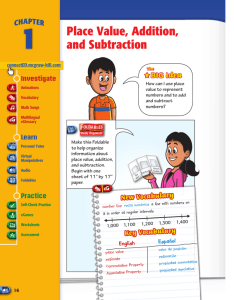Place Value, Addition, and Subtraction - Macmillan/McGraw-Hill