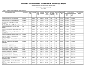 Title IV-E Foster CarePer Diem Rates & Percentage Report