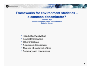 Frameworks for environment statistics – a common denominator?