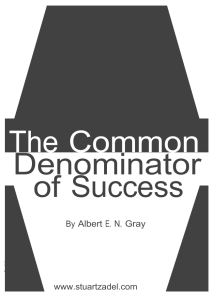 The Common Denominator of Success