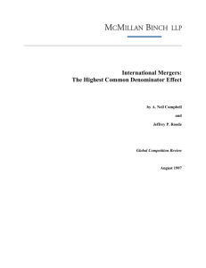 International Mergers: The Highest Common Denominator Effect