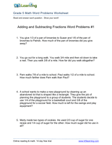 Adding and Subtracting Fractions Word Problems #1