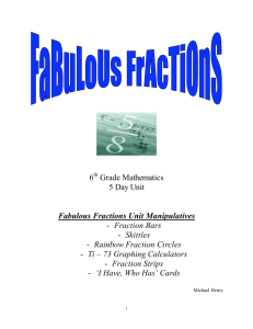 Fabulous Fractions Unit Manipulatives