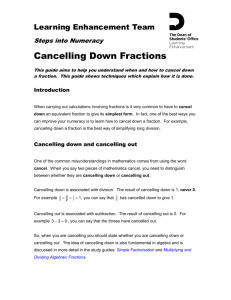 Cancelling down fractions - Portal