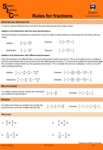Rules for fractions