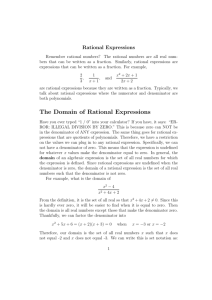 The Domain of Rational Expressions
