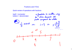 Fractions (and YOU) Quick review of operations with fractions top