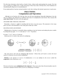 FRACTIONS: Computation and Operations