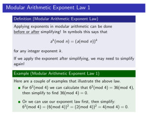 Modular Arithmetic Exponent Law 1