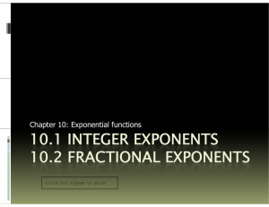 Exponent Properties