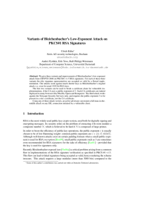 Variants of Bleichenbacher`s Low-Exponent Attacks on PKCS