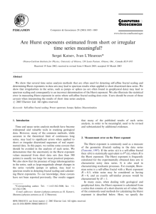 Are Hurst exponents estimated from short or irregular time series