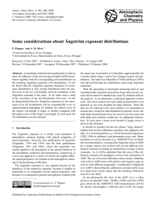 Some considerations about ˚Angstr¨om exponent distributions