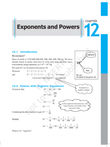 Exponents and Powers