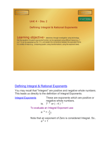 Defining Integral & Rational Exponents