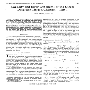 Capacity and Error Exponent for the Direct Detection Photon