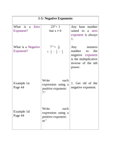 1-5: Negative Exponents - Gilbert Public Schools