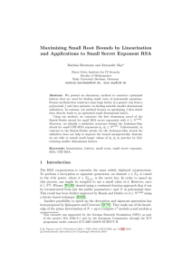 Maximizing Small Root Bounds by Linearization and