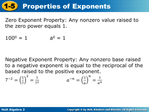 1-5 Properties of Exponents