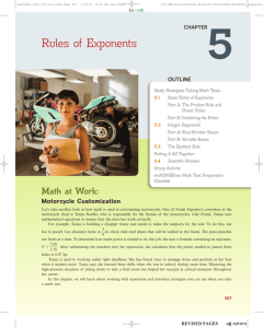 Rules of Exponents - Success in Higher Education