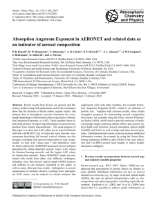 Absorption Angstrom Exponent in AERONET and related data as an