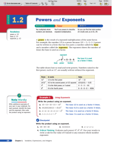 Powers and Exponents - LeMars Community Schools