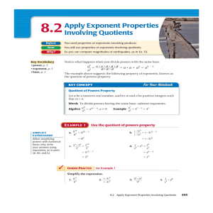 8.2Apply Exponent Properties Involving Quotients