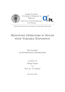 Monotone Operators in Spaces with Variable Exponents