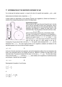 t7 determination of the isentropic exponent of air