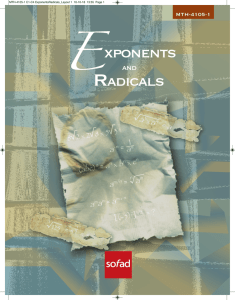 Exponents Radicals